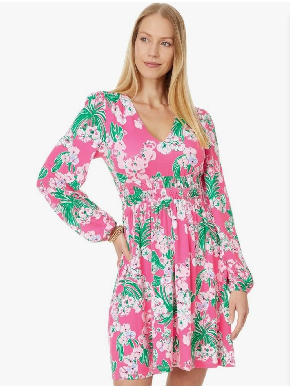 Lilly Pulitzer Calle Long Sleeve V-Neck Dress